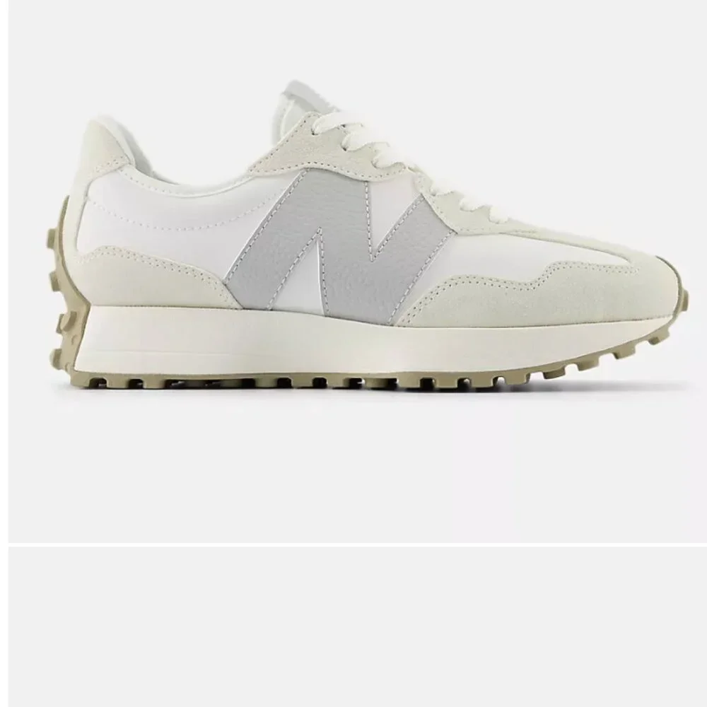New Balance 327Women Sneakers Shoes Leather Sea Salt Brighton Grey various sizes - Picture 12 of 13